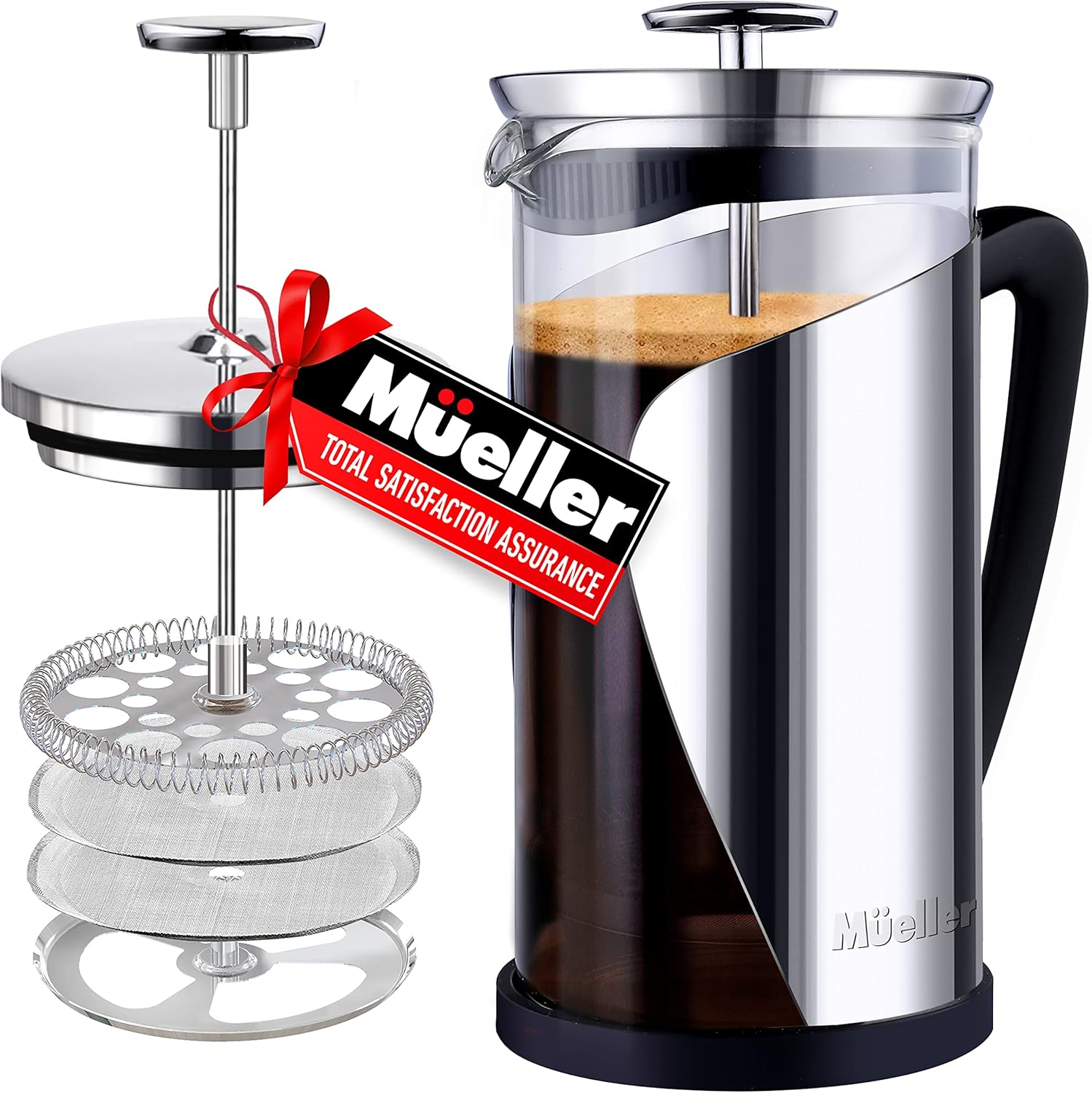 Mueller French Press stainless steel and glass