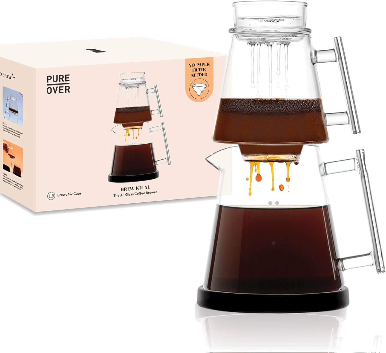 Pure Over all-glass pour-over coffee maker